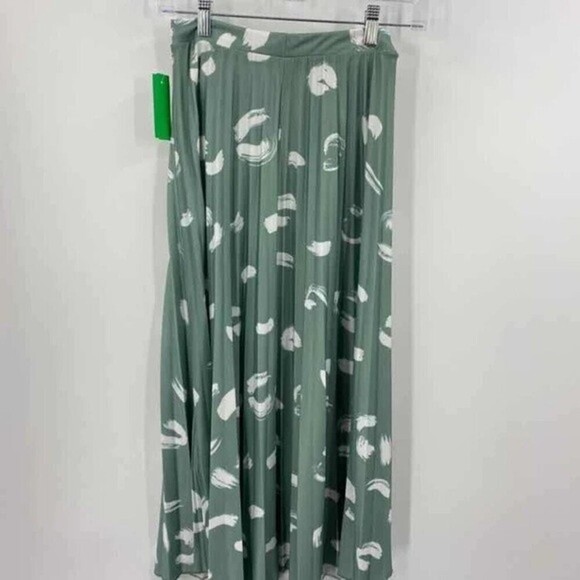 Asos Design Womens Size 4 High Rise Pleated Midi Skirt in Brush Stroke Print - Picture 5 of 8